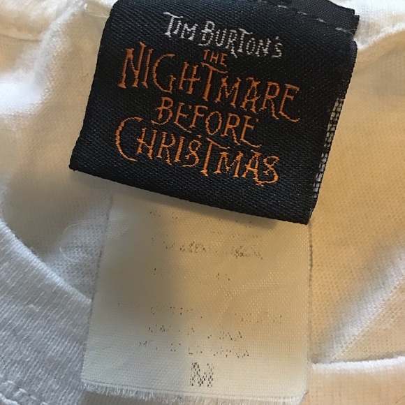 Vintage 90’s Kids Nightmare Before Christmas Bone Daddy White T Shirt M READ - Picture 8 of 8